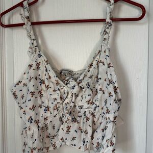 American Eagle Floral White Women's Top
